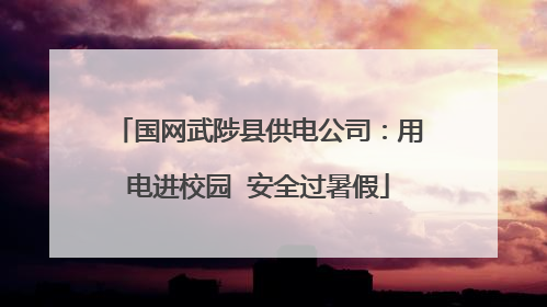国网武陟县供电公司：用电进校园  安全过暑假
