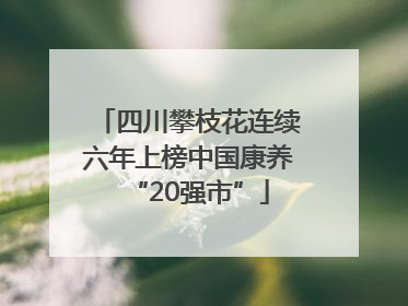 四川攀枝花连续六年上榜中国康养“20强市”