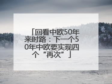 回看中欧50年来时路：下一个50年中欧要实现四个“再次”