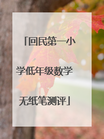 回民第一小学低年级数学无纸笔测评