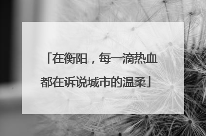 在衡阳，每一滴热血都在诉说城市的温柔