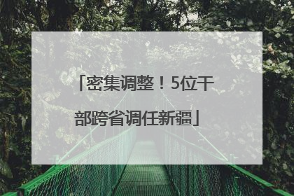密集调整！5位干部跨省调任新疆
