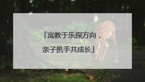 寓教于乐探方向，亲子携手共成长
