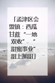 孟津区会盟镇：西瓜甘蔗“一地双收” “甜蜜事业”甜上加甜