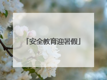 安全教育迎暑假