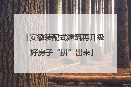 安徽装配式建筑再升级 好房子“拼”出来