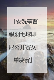 安洗莹晋级羽毛球印尼公开赛女单决赛