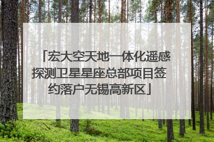 宏大空天地一体化遥感探测卫星星座总部项目签约落户无锡高新区