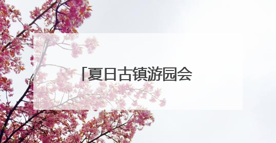 夏日古镇游园会 青年的交友平台