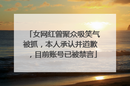 女网红曾聚众吸笑气被抓，本人承认并道歉，目前账号已被禁言