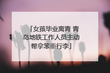 女孩毕业离青 青岛地铁工作人员主动帮拿笨重行李