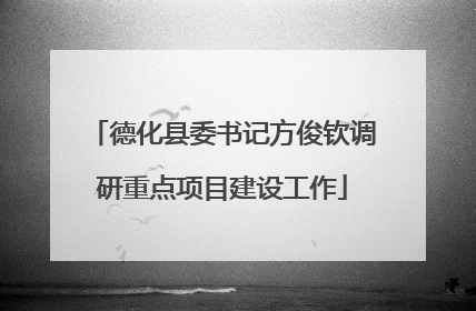 德化县委书记方俊钦调研重点项目建设工作