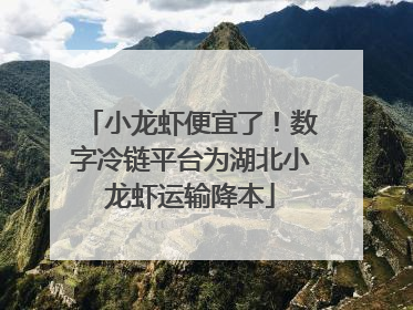 小龙虾便宜了！数字冷链平台为湖北小龙虾运输降本