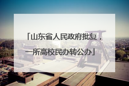 山东省人民政府批复，一所高校民办转公办