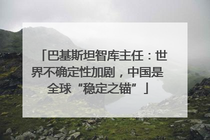 巴基斯坦智库主任：世界不确定性加剧，中国是全球“稳定之锚”