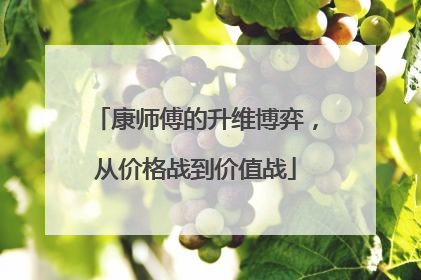 康师傅的升维博弈，从价格战到价值战
