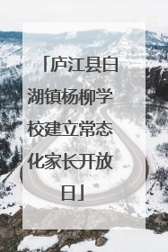 庐江县白湖镇杨柳学校建立常态化家长开放日