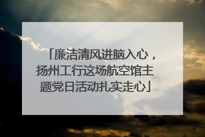 廉洁清风进脑入心，扬州工行这场航空馆主题党日活动扎实走心