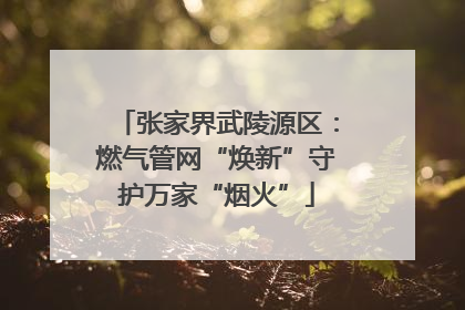 张家界武陵源区：燃气管网“焕新”守护万家“烟火”