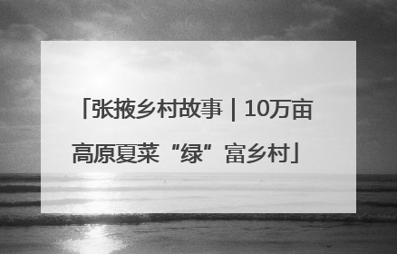 张掖乡村故事｜10万亩高原夏菜“绿”富乡村