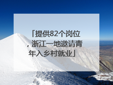 提供82个岗位，浙江一地邀请青年入乡村就业
