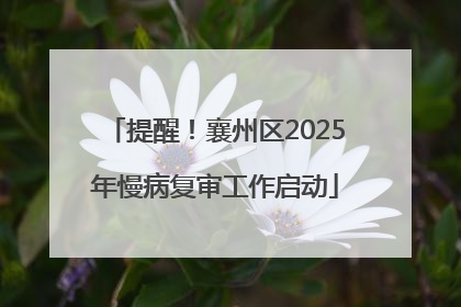 提醒！襄州区2025年慢病复审工作启动