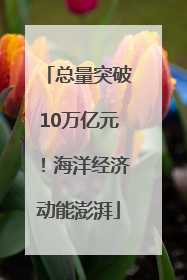总量突破10万亿元！海洋经济动能澎湃