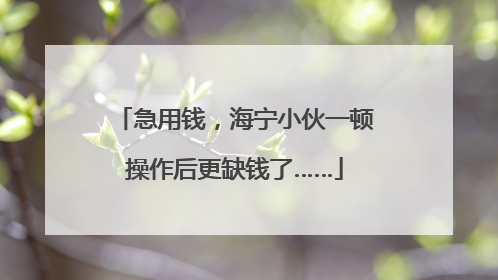 急用钱，海宁小伙一顿操作后更缺钱了……