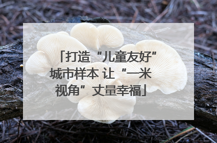 打造“儿童友好”城市样本 让“一米视角”丈量幸福