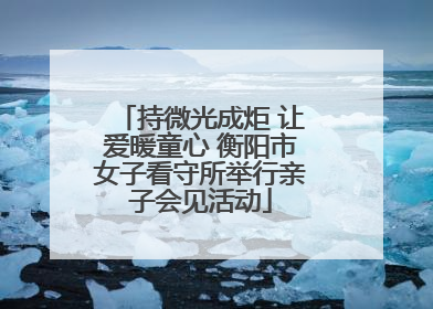 持微光成炬 让爱暖童心 衡阳市女子看守所举行亲子会见活动