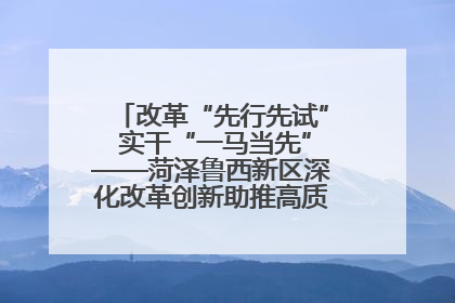 改革“先行先试” 实干“一马当先”——菏泽鲁西新区深化改革创新助推高质量发展纪实