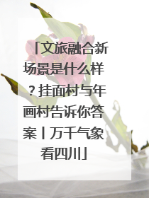 文旅融合新场景是什么样？挂面村与年画村告诉你答案丨万千气象看四川