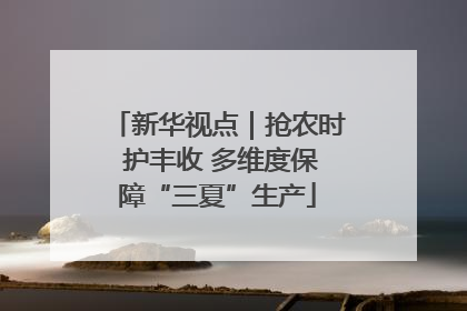 新华视点｜抢农时 护丰收 多维度保障“三夏”生产