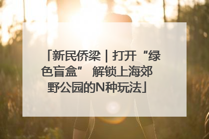 新民侨梁｜打开“绿色盲盒” 解锁上海郊野公园的N种玩法
