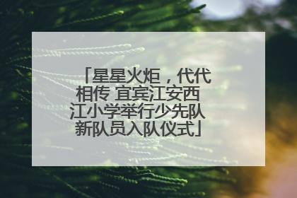 星星火炬，代代相传 宜宾江安西江小学举行少先队新队员入队仪式