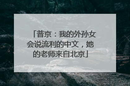 普京：我的外孙女会说流利的中文，她的老师来自北京