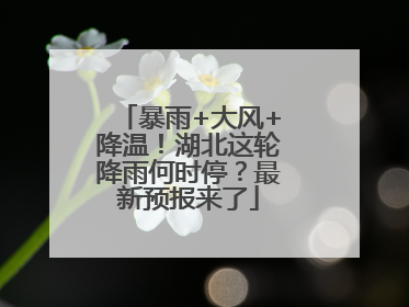 暴雨+大风+降温！湖北这轮降雨何时停？最新预报来了