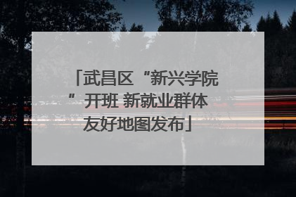 武昌区“新兴学院”开班 新就业群体友好地图发布