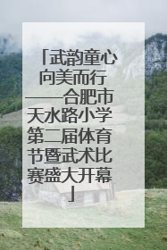 武韵童心 向美而行——合肥市天水路小学第二届体育节暨武术比赛盛大开幕