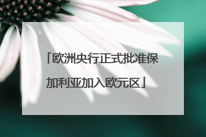欧洲央行正式批准保加利亚加入欧元区