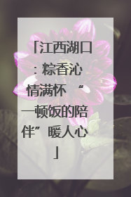 江西湖口：粽香沁 情满怀 “一顿饭的陪伴”暖人心