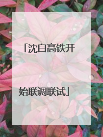 沈白高铁开始联调联试