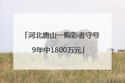 河北唐山一购彩者守号9年中1800万元