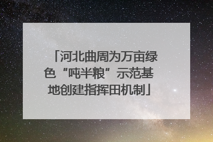 河北曲周为万亩绿色“吨半粮”示范基地创建指挥田机制