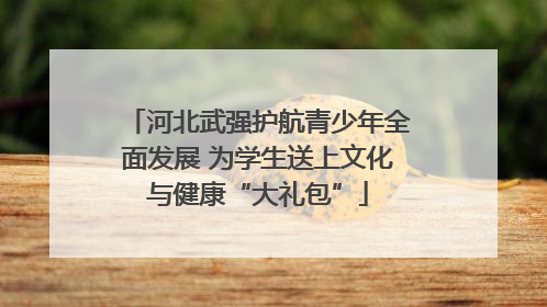 河北武强护航青少年全面发展 为学生送上文化与健康“大礼包”