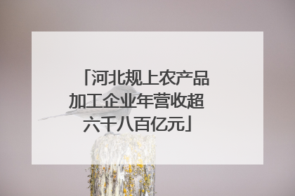 河北规上农产品加工企业年营收超六千八百亿元