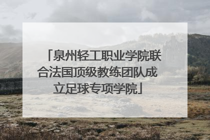 泉州轻工职业学院联合法国顶级教练团队成立足球专项学院