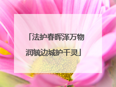 法护春晖泽万物 润毓边城护千灵