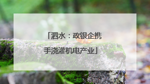 泗水：政银企携手浇灌机电产业
