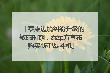 泰柬边境纠纷升级的敏感时期，泰军方宣布购买新型战斗机